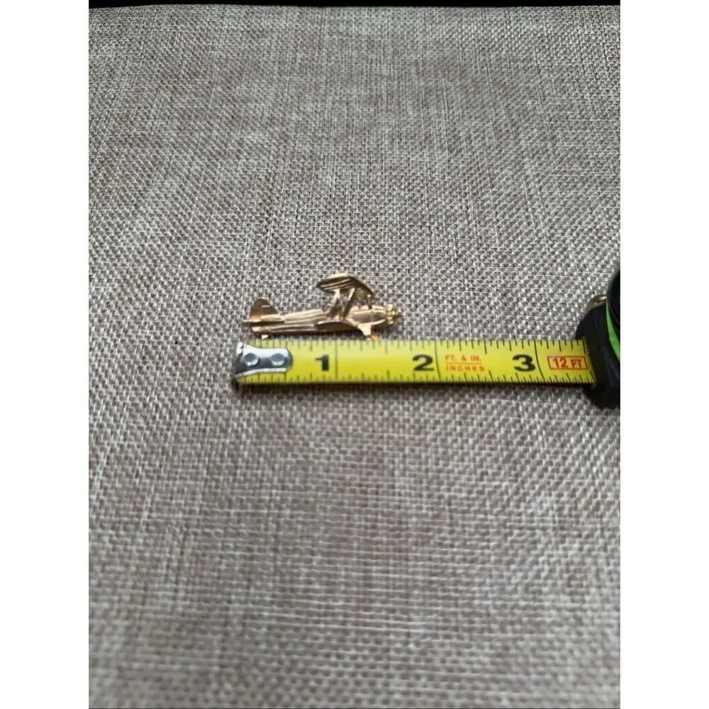Vintage Airplane Tie Tack Lot Biplane & Jet – Gold-Tone – Pilot Aviator Collecti